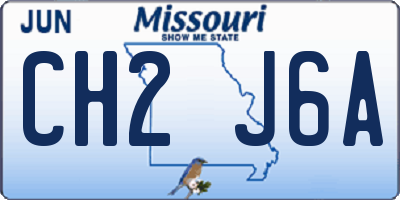 MO license plate CH2J6A