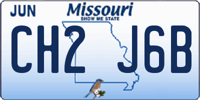 MO license plate CH2J6B