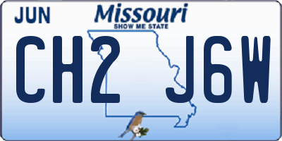 MO license plate CH2J6W