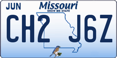 MO license plate CH2J6Z