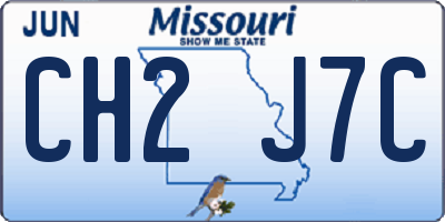 MO license plate CH2J7C
