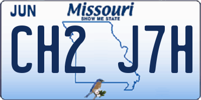 MO license plate CH2J7H