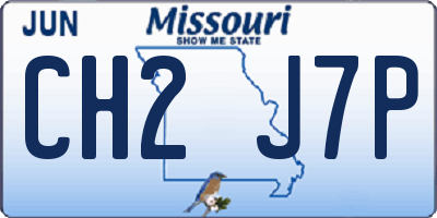 MO license plate CH2J7P