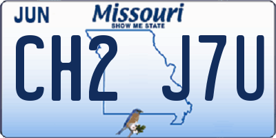 MO license plate CH2J7U