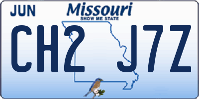 MO license plate CH2J7Z