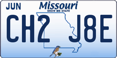 MO license plate CH2J8E