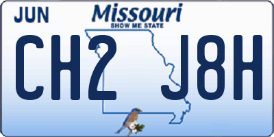 MO license plate CH2J8H