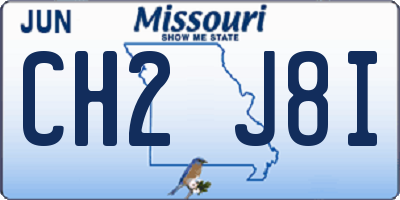 MO license plate CH2J8I
