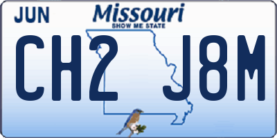 MO license plate CH2J8M