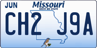 MO license plate CH2J9A