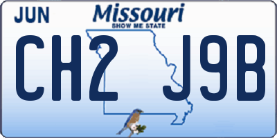MO license plate CH2J9B