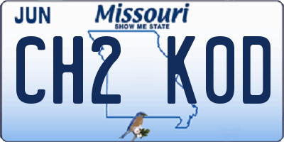 MO license plate CH2K0D