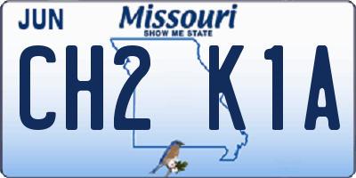 MO license plate CH2K1A