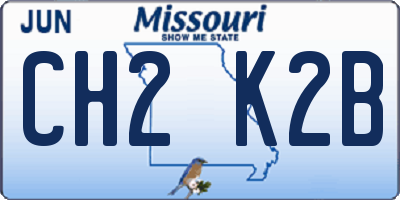 MO license plate CH2K2B