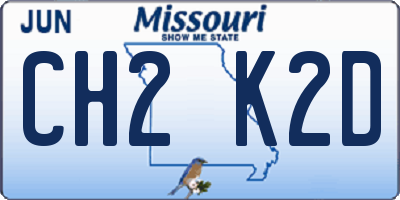 MO license plate CH2K2D