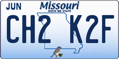 MO license plate CH2K2F