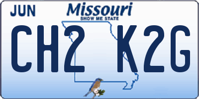 MO license plate CH2K2G