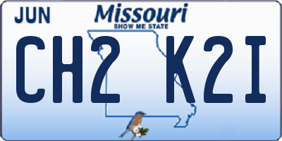 MO license plate CH2K2I