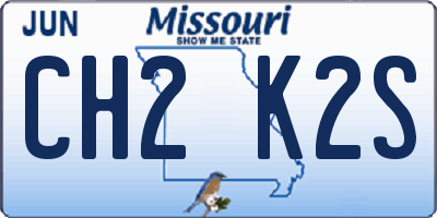 MO license plate CH2K2S