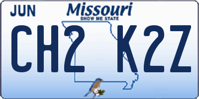 MO license plate CH2K2Z