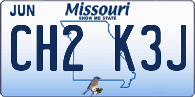 MO license plate CH2K3J