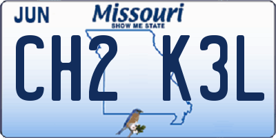 MO license plate CH2K3L