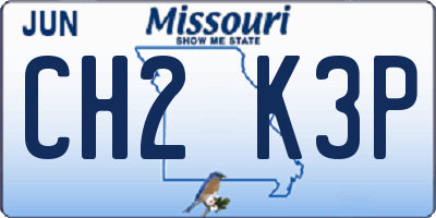 MO license plate CH2K3P