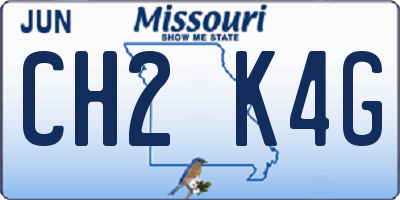 MO license plate CH2K4G