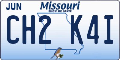 MO license plate CH2K4I