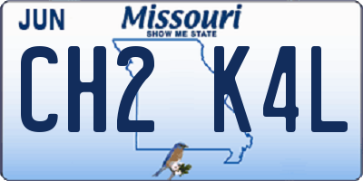 MO license plate CH2K4L