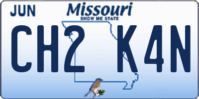 MO license plate CH2K4N