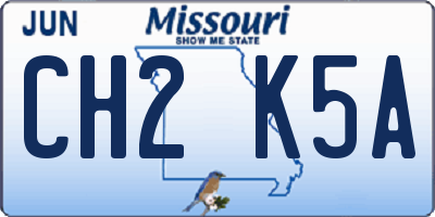 MO license plate CH2K5A