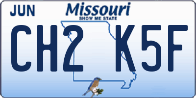 MO license plate CH2K5F