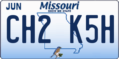 MO license plate CH2K5H