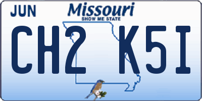 MO license plate CH2K5I