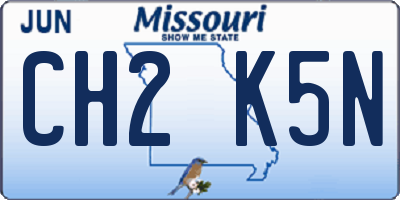 MO license plate CH2K5N