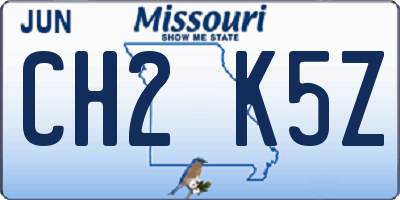 MO license plate CH2K5Z