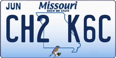 MO license plate CH2K6C