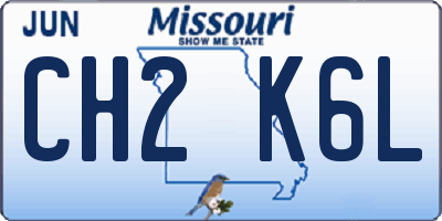 MO license plate CH2K6L