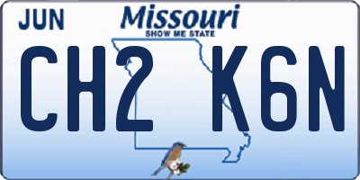 MO license plate CH2K6N