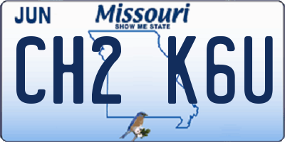 MO license plate CH2K6U