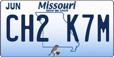 MO license plate CH2K7M