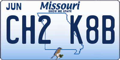 MO license plate CH2K8B