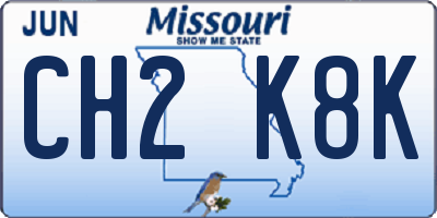 MO license plate CH2K8K