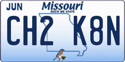 MO license plate CH2K8N