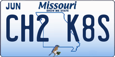 MO license plate CH2K8S