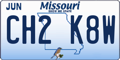 MO license plate CH2K8W