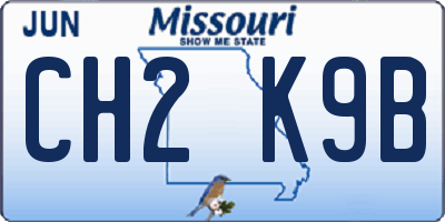 MO license plate CH2K9B