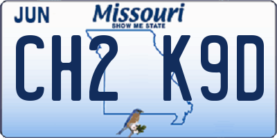 MO license plate CH2K9D
