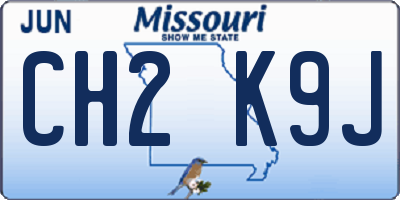 MO license plate CH2K9J
